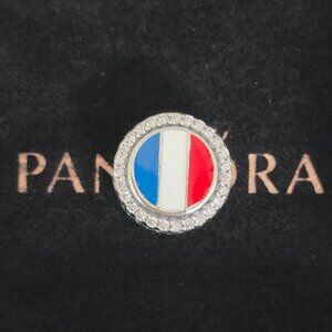 Pandora France Flag Bead Charm S925 Silver Travel Destination Charm Pendant